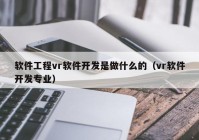 软件工程vr软件开发是做什么的（vr软件开发专业）