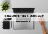 东城seo优化推广哪家有（东城区seo整站排名）